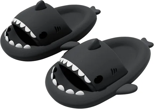 Miniatura 2 de Metogo Cloud Shark - Pantuflas antideslizantes con punta abierta para adultos, mujeres y hombres, lindas sandalias ligeras en la playa y ducha