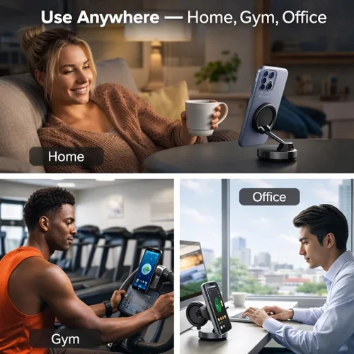 Miniatura 6 de Soporte magnético de teléfono para coche, soporte universal de succión 360 ajustable para tablero, parabrisas, espejo y escritorio, todos