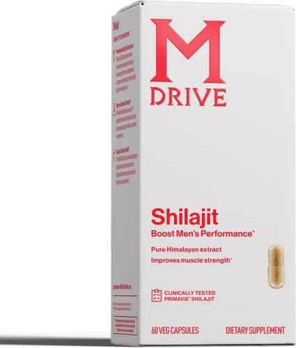 Mdrive Shilajit Cápsulas para hombres | 30 porciones de PrimaVie Shilajit de alta pureza para impulso de energía y apoyo inmunológico, 60 cápsulas