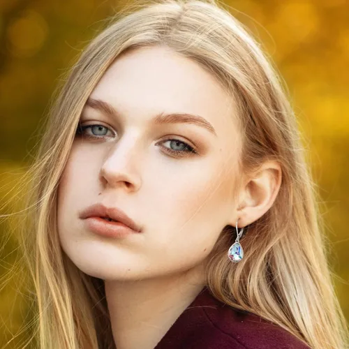 Miniatura 282 de Aretes colgantes de plata de ley con diseño de árbol de la vida, flor, abeja, animales, gato, colibrí, piedra lunar, turquesa, aretes con cierre