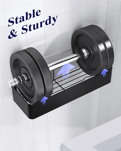 Miniatura 6 de Kitsure Organizador de ducha – Paquete de 2 organizadores de ducha adhesivos, estantes de metal inoxidables, organizadores de baño sin taladrar