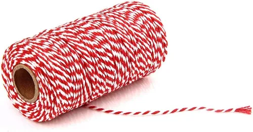 Miniatura 12 de AKOAK Cordel para panaderos, 1 rollo de cuerda de algodón de 109 yardas para envolver regalos, manualidades y decoración (verde + dorado)