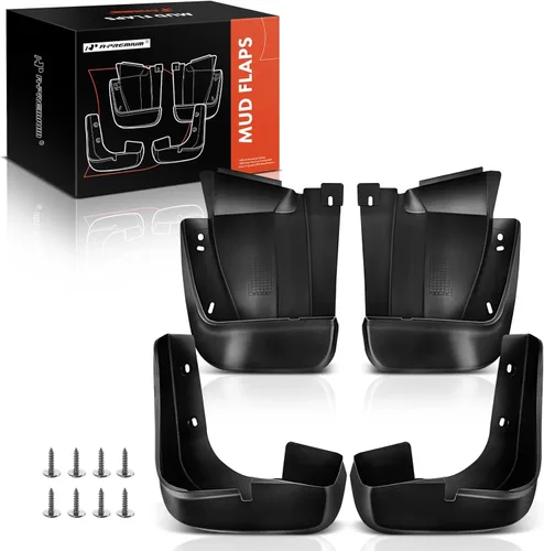 A-Premium Juego de 4 unidades de guardabarros con accesorios compatibles con Honda Civic, 2006-2011, sedán, color negro, delantero y trasero (lado