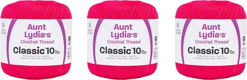 Miniatura 24 de Aunt Lydia Classic Crochet - Paquete de 3 unidades de 350y/1,049.9 ft - Blanco Antiguo