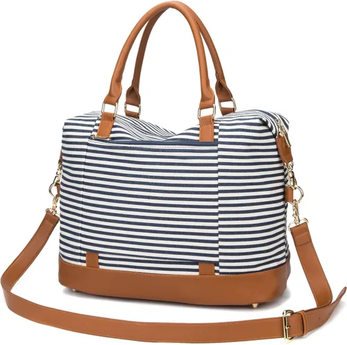 Miniatura 50 de BLUBOON Bolsas de viaje con cremallera, bolsa de lona para mujer, bolsa de fin de semana para mujer, bolsa de lona para llevar en la bolsa de lona
