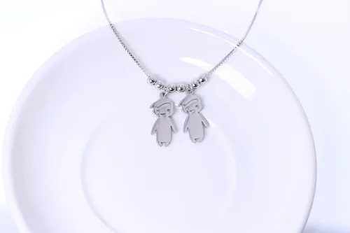 Miniatura 3 de OBTIAN - Collar con colgante de plata 925 con grabado personalizado para niños y madres hecho a medida para cualquier niño o niña para regalo