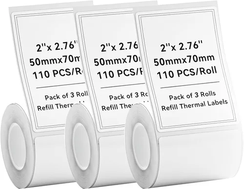 Miniatura 6 de Cinta para etiquetar B1 B21 B3S, 3 rollos de papel de impresión de etiquetas adaptadas, mini etiquetas adhesivas de 1.57 x 1.18 pulgadas