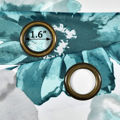 Miniatura 6 de Lush Decor Leah - Paneles de cortinas para ventana con filtro de luz, par, 52" de ancho x 95" de largo, azul - cortinas florales para dormitorio