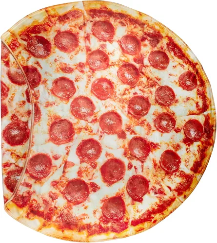 Miniatura 9 de QiyI Manta de pizza para adultos y niños, 2.0 manta gigante de comida de doble cara, divertidos regalos de pizza, mantas redondas de tacos novedosos