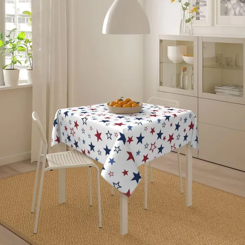 Miniatura 7 de BETGINY 4th of July Tablecloth Square 60x60 Inch,White Red Blue Patriotic Stars Table Cloth,Stain Resistance Polyester American Independence Day