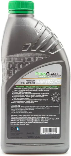 Miniatura 8 de PENN GRADE 61526, aceite de motor sintético completo Select SAE 0W-20, 1 cuarto de galón (paquete de 12)
