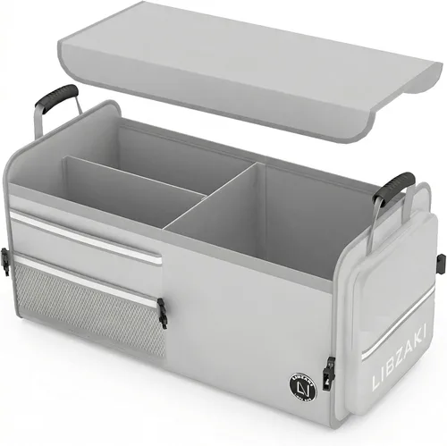 Miniatura 8 de LIBZAKI - Organizador de almacenamiento para maletero de automóvil, caja de almacenamiento plegable para auto, camión, SUV, color negro