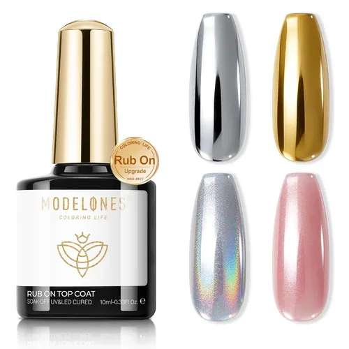 Miniatura 15 de Modelones Esmalte de uñas en gel con purpurina, acabado brillante ultra fino blanco con aurora, purpurina transparente, acabado brillante con A1