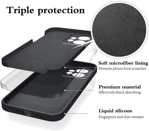 Miniatura 7 de Compatible con Xiaomi Redmi Note 12 4G Funda Silicona Líquida Verde Oscuro, Teléfono Suave Táctil Suave para Redmi Note 12 4G Funda Silicona A Negro