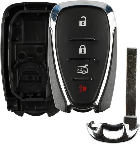 Funda para llavero Chevrolet Camaro Cruze Malibu 2016-2021, Alliskeys Carcasa de llave inteligente de 4 botones de reemplazo para Chevy HYQ4AA/HYQ4EA
