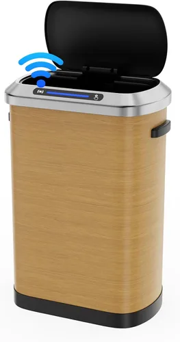 Miniatura 10 de Cubo de basura inteligente automático plateado de 13 galones de 50 litros con tapa para cocina, oficina, dormitorio, cubo de basura y más, cuerpo