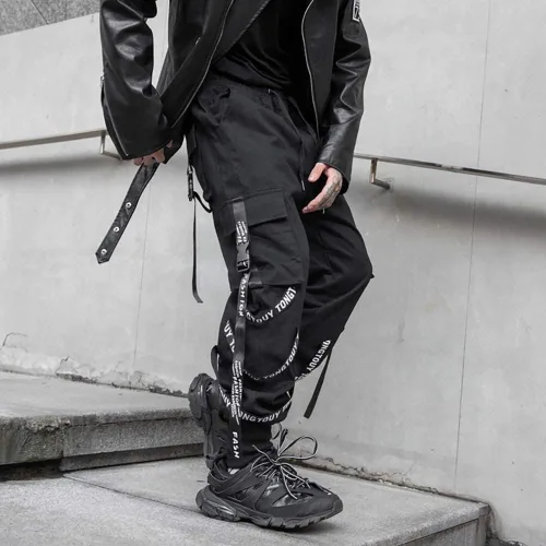 Miniatura 7 de DUDHUH Pantalones cargo para hombre Techwear Hip Hop Harem Pantalones Streetwear Fashion Tactical Track Jogger Pantalones
