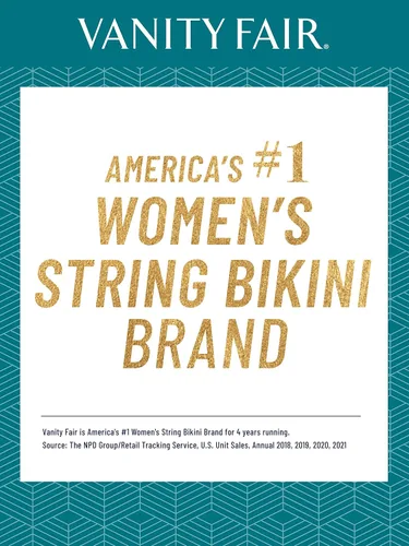 Miniatura 4 de Vanity Fair Bragas de bikini con tiras iluminadas para mujer, elástico sedoso y ribete satinado