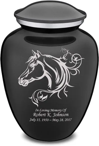 Miniatura 25 de Geturns Embrace - Urnas de cremación personalizadas para adultos para cenizas humanas, urna funeraria negra grande para hombres y mujeres, 200 libras