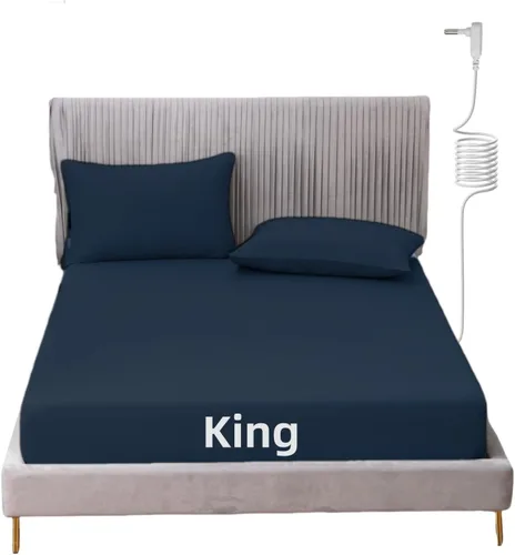 Miniatura 32 de Grounding - Sábana de cama tamaño King con cordón de 15 pies, 90% algodón orgánico + 10% fibra plateada, sábanas conductivas para un mejor sueño
