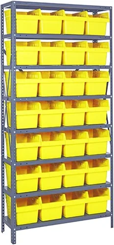 Miniatura 487 de Quantum QSBU-245BK Heavy Duty Shelving Unit with (7) Shelves and (24) QUS245 Black Bins for Garage Warehouse Storage Distribution 400 lb Load