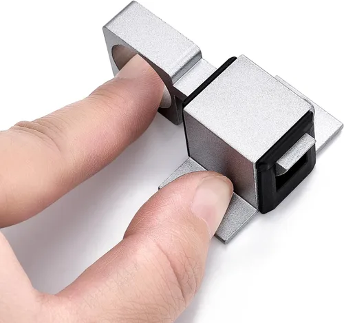 Miniatura 5 de INIRET 4 paquetes de pestillos de cierre automático para puertas, cerradura de puerta de resorte plateada, pestillo de seguridad de aleación