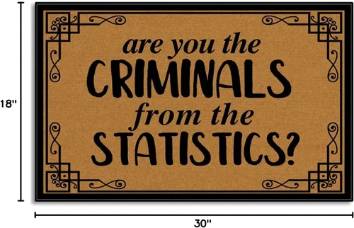 Miniatura 3 de Tapete de bienvenida de interior con texto en inglés "Are You The Criminals", tapete antideslizante para puerta delantera, 30 x 18 pulgadas