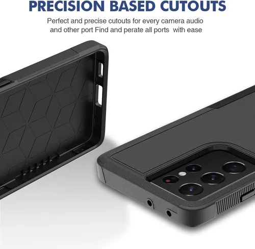 Miniatura 6 de Funda para Samsung Galaxy S21 Ultra: funda protectora de doble capa resistente para teléfono celular, a prueba de golpes, con protector de pantalla
