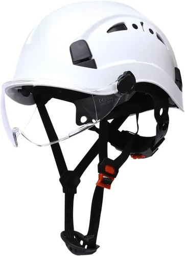 Cascos De Construcción Casco de Seguridad con Visera 6 Puntos Ajustable Suspensión ANSI Z89.1 Tipo I Clase C Hardhats, Cascos De Construcción