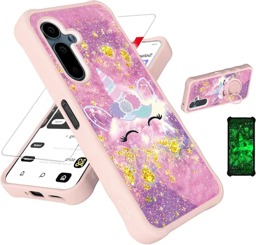 Miniatura 148 de jioeuinly JSF-DJS - Funda compatible con Nothing Phone 2a con protector de pantalla de vidrio templado, policarbonato duro + silicona suave, soporte