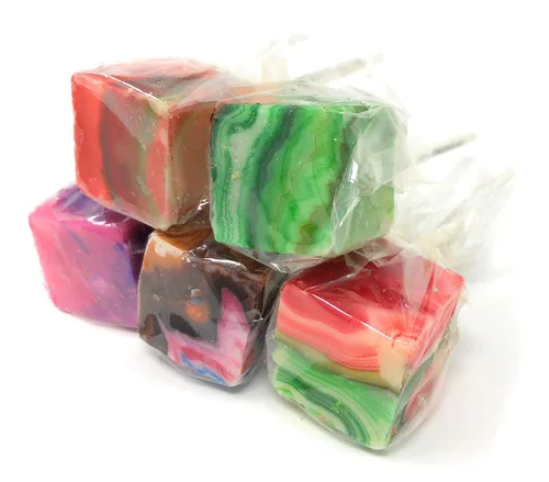 Miniatura 16 de Chupetas de Caramelo Duro en Cubo: Paquete de Chupetas con Sabor Envueltas Individualmente por Espeez - Paletas Cuadradas de Fiesta Estilo Antiguo