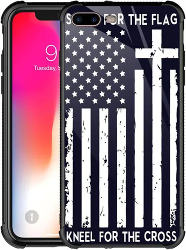 Miniatura 8 de Funda compatible con iPhone 7/8, diseño de bandera estadounidense con diseño de tiro con arco al aire libre, a prueba de golpes, antiarañazos