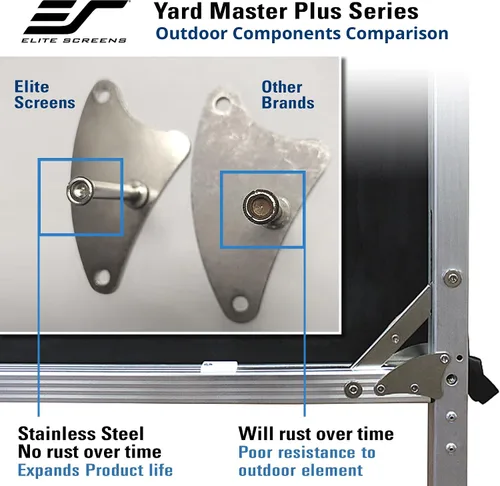Miniatura 5 de Elite Screens Yard Master Plus, pantalla de proyector portátil ajustable con ajuste de altura 16:9 de 250 pulgadas, proyección frontal de cine 4K HD