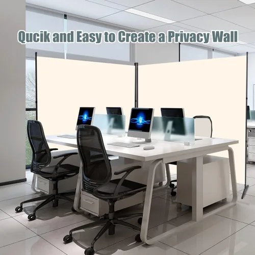 Miniatura 3 de Divisor de Habitación Panel Individual Pantalla de Privacidad, 71''x72''H Divisor Grande para Separación de Habitaciones, Tela Engrosada Pantalla