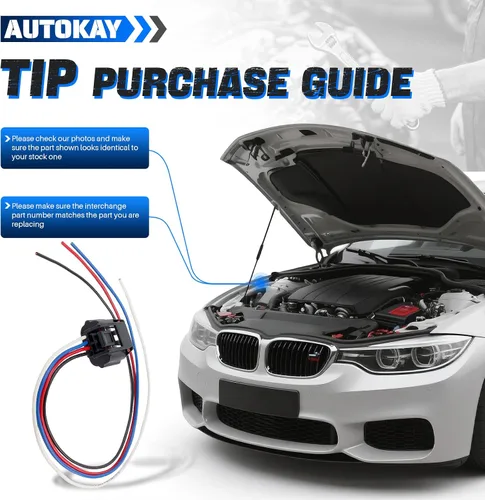 Miniatura 6 de AUTOKAY - Arnés conector de contraventana del radiador para Nissan Murano Altima 2015-2020 62330-9HS0A Conector activo de contraventana del radiador