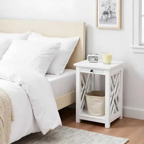 Miniatura 7 de Alaterre Furniture Coventry - Mesa auxiliar de madera con bandeja y estante inferior