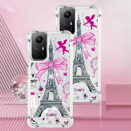 Miniatura 5 de Funda delgada para Redmi Note 12s 4G, efecto de arena movediza líquida con purpurina, silicona suave TPU a la moda, funda con cuatro esquinas