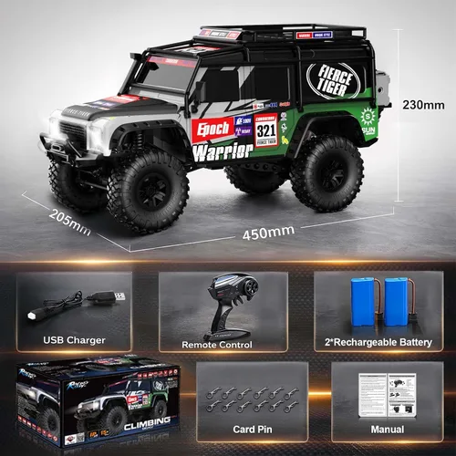 Miniatura 6 de Autos RC Camiones RC Crawler 1/10 Escala RTR Auto de Control Remoto 4WD 2.4GHz con Motor Cepillado Vehículo de Carreras Todoterreno Grado Pasatiempo
