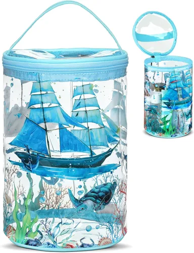 Miniatura 8 de Sanwuta - Neceser de regalos de playa, resistente, transparente, para loción, bolsas de aseo para viajes, protector solar, maquillaje, estuche