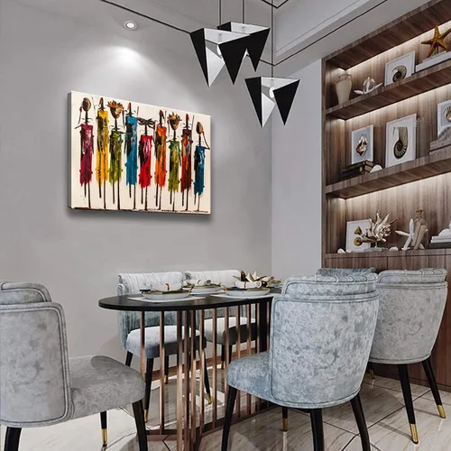 Miniatura 3 de Biuteawal Arte de pared afroamericano, decoración de mujer india, pinturas fotográficas, obras de arte decorativas abstractas para el hogar