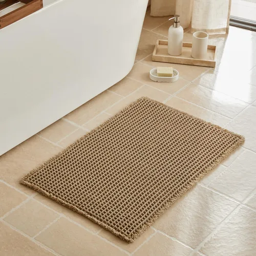 Miniatura 111 de Triohero Tapete de baño con diseño de gofre, tapete de baño pequeño y bohemio, antideslizante, lavable, ultra suave, súper absorbente, de secado