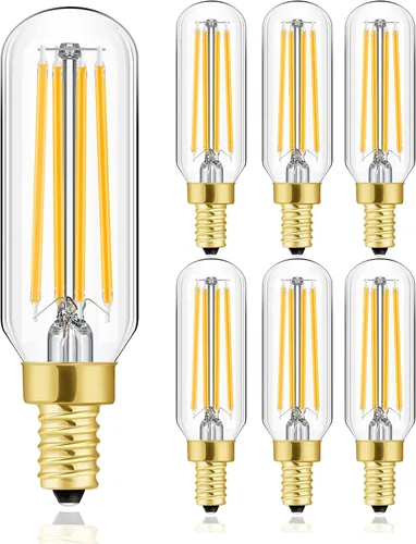 Miniatura 10 de Leools Bombilla LED E12 regulable de 6 W igual a 60 W, luz blanca suave 3000K T6 T25 E12 bombilla de candelabro de 60 vatios para candelabros