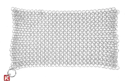 Miniatura 4 de Knapp Made CM Scrubber 9"x6" Estropajo de Anillo Pequeño de Hierro Fundido - Limpiador de Hierro Fundido para Utensilios de Cocina Dura Anodizados