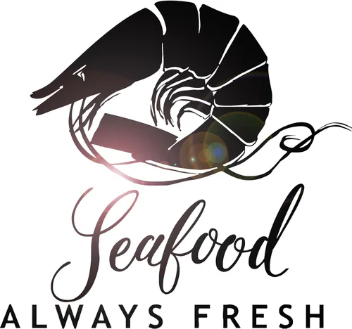 Vinilo adhesivo de pared para restaurante de mariscos, animales marinos, camarones y alimentos frescos, decoración grande (g2904), color negro
