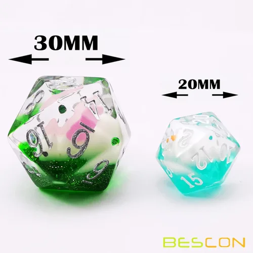 Miniatura 3 de Bescon - Juego de dados de gran tamaño para animales DND, juego de dados gigantes poliédricos de conejo de 7 piezas, dados de gran