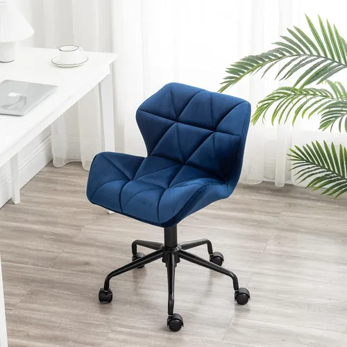 Miniatura 4 de Roundhill Furniture Eldon Diamond - Silla de oficina giratoria ajustable con diseño capitoné, color gris y azul
