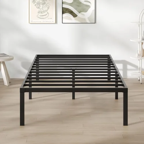 Novilla Marco de cama individual, plataforma de metal de 14 pulgadas, tamaño individual, no necesita somier, soporte de listones de acero