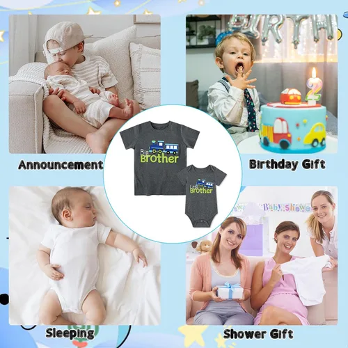 Miniatura 6 de Funnycokid Conjunto de camisetas a juego para hermano mayor, hermano pequeño, ropa de regalo para bebé