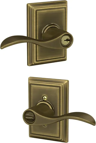 Miniatura 158 de SCHLAGE - Manija de puerta Accent con cerradura de paso libre para pasillo y armario en bronce antiguo - F10 ACC 716 Bronce Envejecido