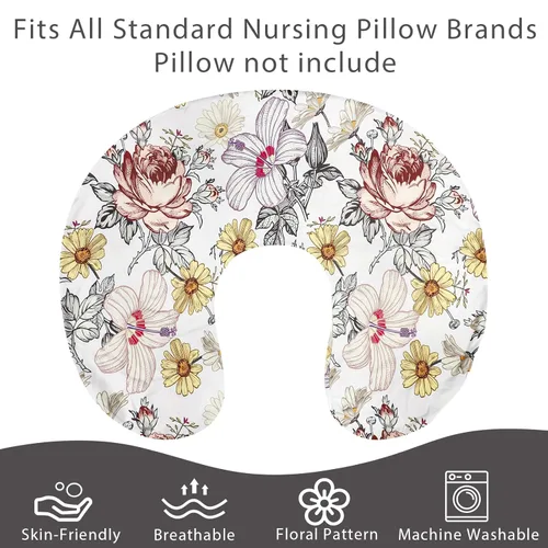 Miniatura 5 de Funda de almohada de lactancia, funda de almohada elástica para lactancia materna para bebés, niñas, suave y ajustada para funda de almohada